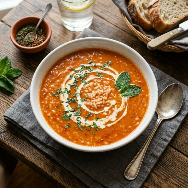 Domates Pirinç Çorbası