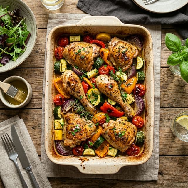 Fırında Sebzeli Tavuk