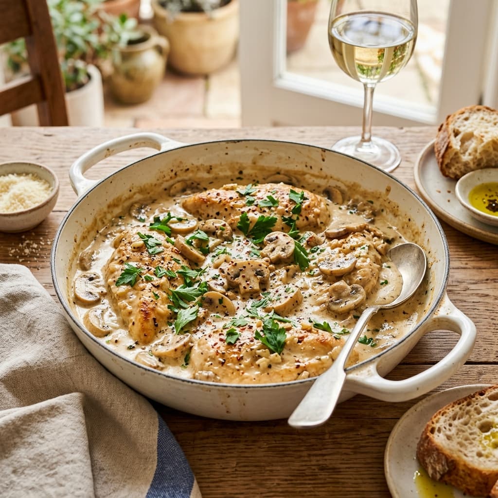 Mantarlı Kremalı Tavuk